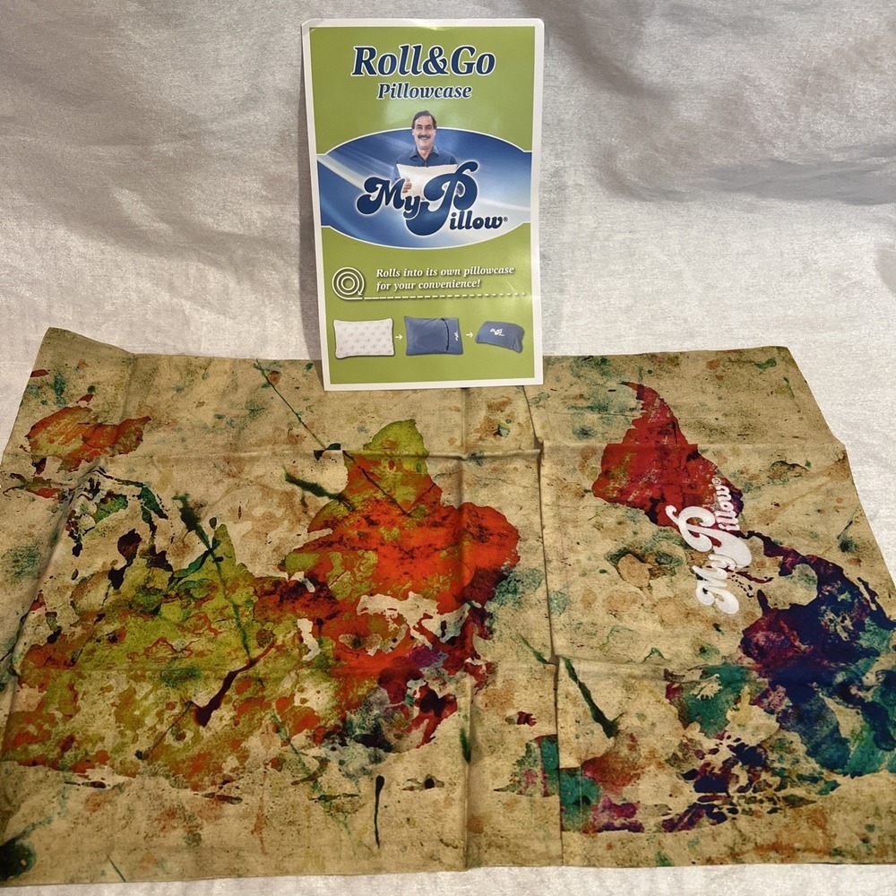 New-My Pillow Roll And Go Pillow Case - Multicolor Travel/  Adult/ Kids 12x18